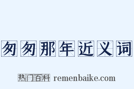 匆匆那年近义词是什么意思的图片